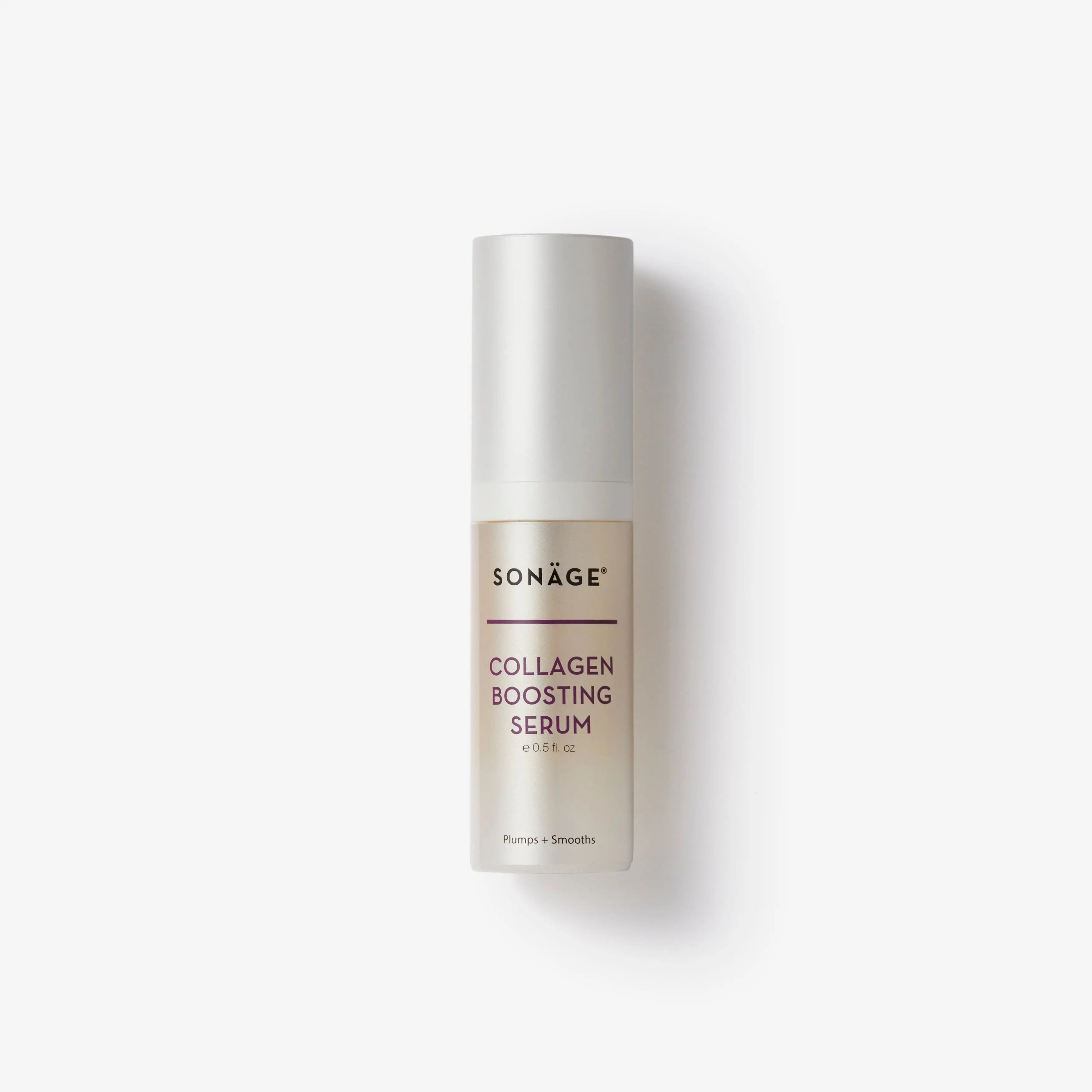 A bottle of Sonage Collagen Boosting Serum against a white background.